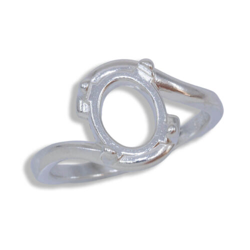 Oval Cabochon Wrap Bypass Ring Mounting