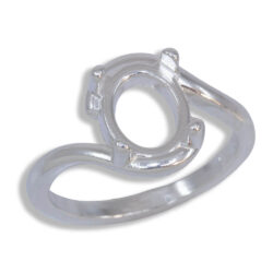 Oval Cabochon Wrap Bypass Ring Mounting