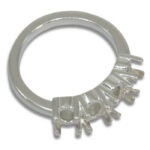Oval Cabochon 6x4mm Four Stone Ring Mounting