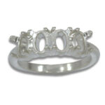 Oval Cabochon 6x4mm Four Stone Ring Mounting