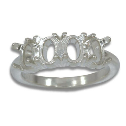 Oval Cabochon 6x4mm Four Stone Ring Mounting