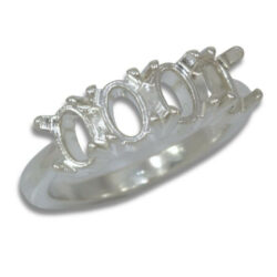 Oval Cabochon 6x4mm Four Stone Ring Mounting