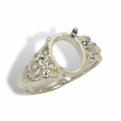 Oval Cabochon Leaf Ring Mounting