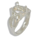 Oval Cabochon Criss Cross Design Pre-notched Ring Mounting
