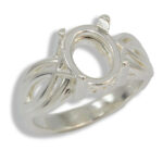 Oval Cabochon Criss Cross Design Pre-notched Ring Mounting
