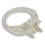 Oval Cabochon Criss Cross Design Pre-notched Ring Mounting