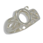 Oval Cabochon Criss Cross Design Pre-notched Ring Mounting