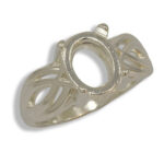 Oval Cabochon Criss Cross Design Pre-notched Ring Mounting
