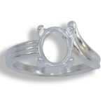 Oval Cabochon Sculpted ByPass Ring Mounting