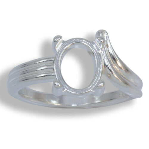 Oval Cabochon Sculpted ByPass Ring Mounting