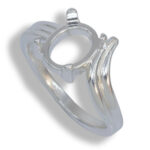 Oval Cabochon Sculpted ByPass Ring Mounting