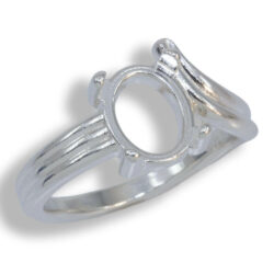 Oval Cabochon Sculpted ByPass Ring Mounting