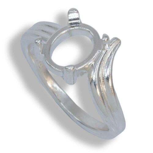 Oval Cabochon Sculpted ByPass Ring Mounting