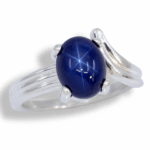 Lab Created Star Sapphire 10x8mm Oval Cabochon Sculpted ByPass Ring
