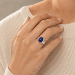 Lab Created Star Sapphire 10x8mm Oval Cabochon Sculpted ByPass Ring
