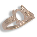 Oval Cabochon Sculpted ByPass Ring Mounting - Rose Gold
