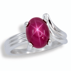 Lab Created Star Sapphire 10x8mm Oval Cabochon Sculpted ByPass Ring