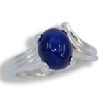 Oval Cabochon Sculpted ByPass Ring Mounting - Lab Star Sapphire