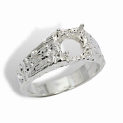 Men's Round 8mm Texture Pre-notched Ring Mounting