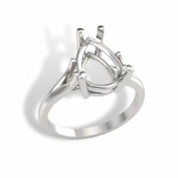 Pear Cathedral Solitaire Pre-notched Ring Mounting