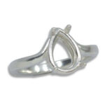 Pear Solitaire Curved Band Pre-notched Ring Mounting