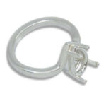 Pear Solitaire Curved Band Pre-notched Ring Mounting