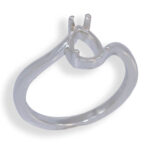 Pear Solitaire Bypass Pre-notched Ring Mounting