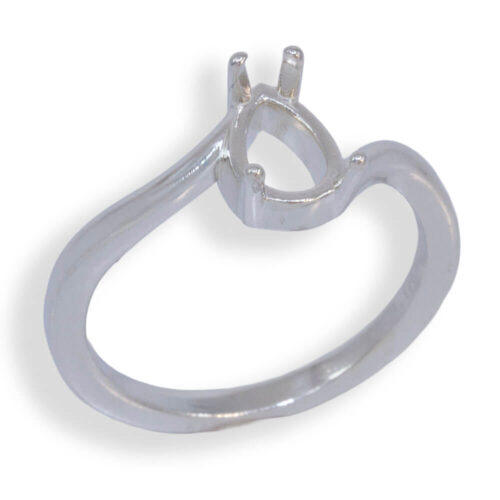 Pear Solitaire Bypass Pre-notched Ring Mounting