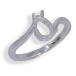 Pear Solitaire Bypass Pre-notched Ring Mounting
