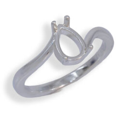 Pear Solitaire Bypass Pre-notched Ring Mounting