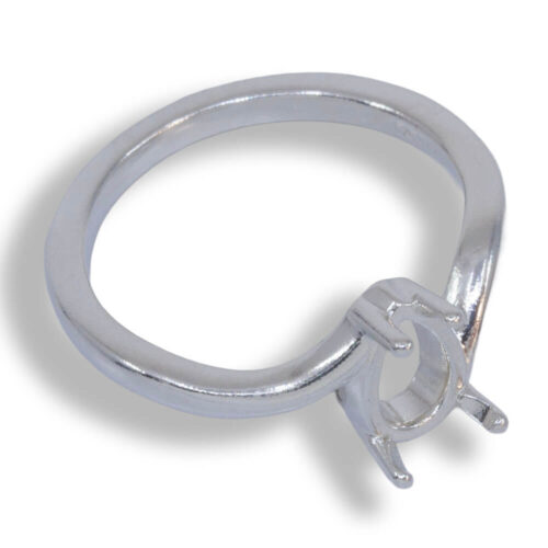 Pear Solitaire Bypass Pre-notched Ring Mounting