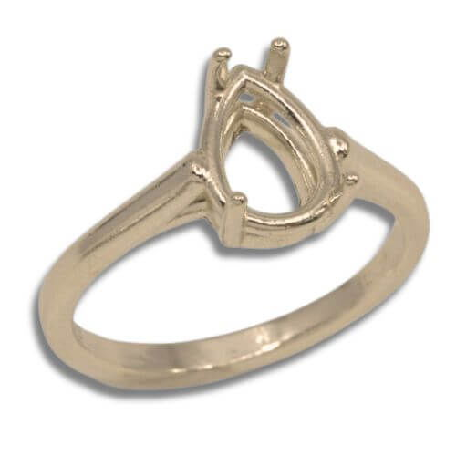 Pear Single Cathedral Pre-notched Ring Mounting
