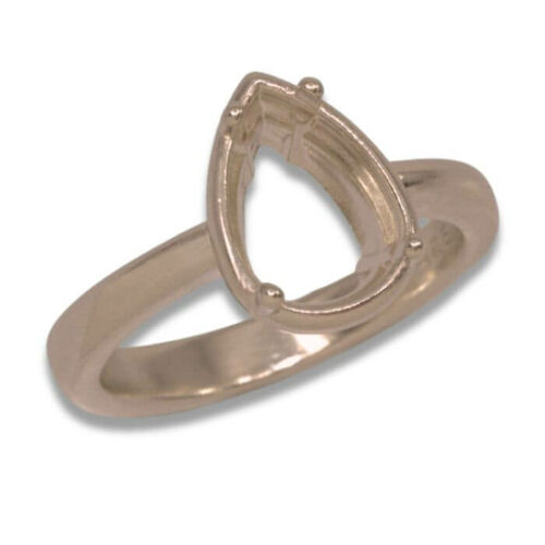 Pear Bezel Design with Prongs Pre-notched Ring Mounting - Rose Gold