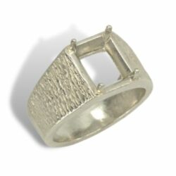 Men's Emerald Cut Brushed Pre-notched Ring Mounting