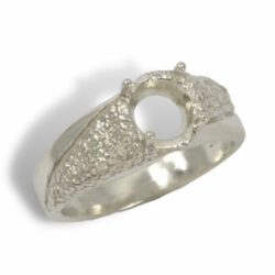 Men's Round Mixed Texture Pre-notched Ring Mounting