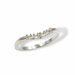 Four Stone Curved Wedding Band