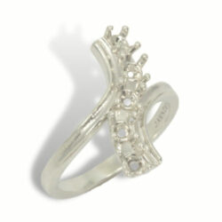 Five Stone 3mm Round Bypass Mothers Ring Mounting