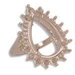 Pear Cluster Pre-notched Ring Mounting - Rose Gold