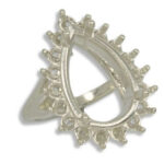 Pear Cluster Pre-notched Ring Mounting - White Gold