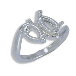 Duet Ring Two Stone Pear Curved Pre-notched Mounting