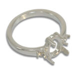 Pear Cabochon Accented Ring Mounting