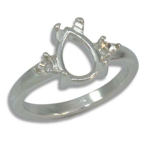 Pear Cabochon Accented Ring Mounting