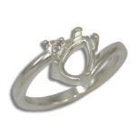 Pear Cabochon Bypass Accent Ring Mounting