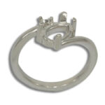 Pear Cabochon Bypass Accent Ring Mounting