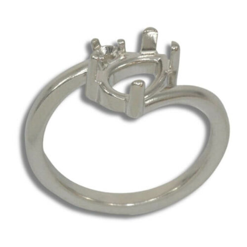 Pear Cabochon Bypass Accent Ring Mounting