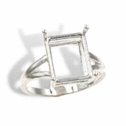 Emerald Cut Split Shank Pre-notched Ring Mounting