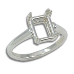 Emerald Double Prong Solitaire Pre-notched Ring Mounting