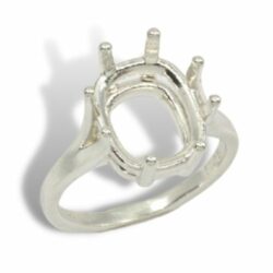 Elongated Cushion Cathedral Pre-notched Ring Mounting