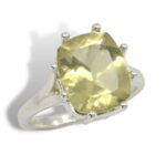 Elongated Cushion Cathedral Pre-notched Ring Mounting - Oro Verde Citrine