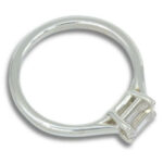 Lab Created Diamond 0.79ct Emerald Cut Horizontal Ring